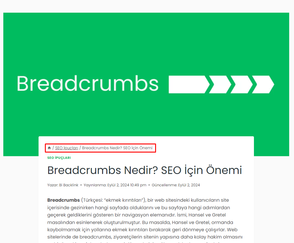 breadcrumbs örneği